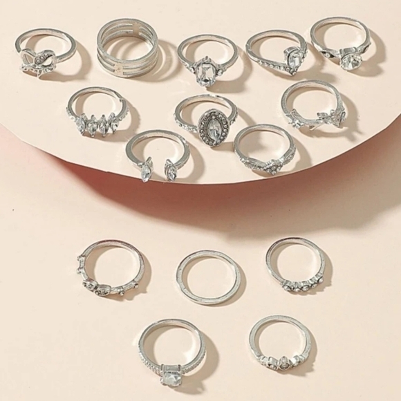 15pcs Rhinestone Decor Ring - Picture 2 of 3